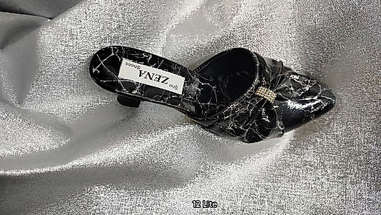 fiyonk tasarımlı siyah rugan abiye terlik