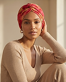 Önü düğümlü dolgulu bone Desenli