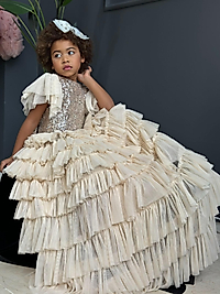 Kız Çocuk Tasarım Pul Payet Elbise