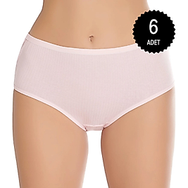 Gümüş 7014 Kadın Modal Elastan Fitilli Yüksek Bel Bato Külot Karışık 6 lı Paket