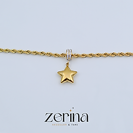 Yıldız Figürlü Zincir Gold Çelik Kadın Bileklik