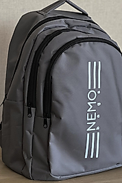 NEMO BAGS Gri Sırt Çantası Büyük Boy Okul Çantası Seyahat Çantası Su Itici Spor Çantası 45x30x15cm 24 LT
