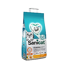 Sanicat Duo White Vanilya ve Mandalin Kokulu Topaklanan Kedi Kumu (10 L)