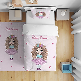 Minibabyrooms  Kabarık Saçlı Prenses  Desenli Nevresim Takımı