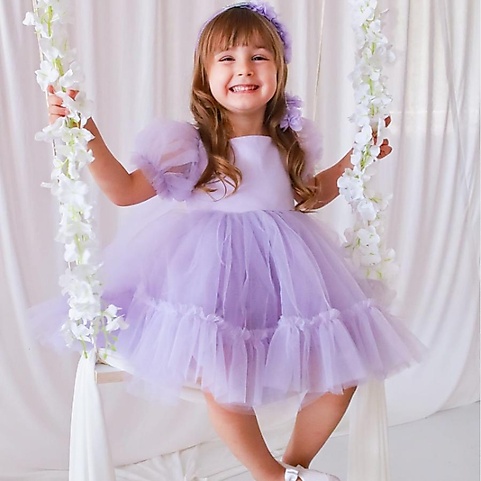 Olivia Kız Çocuk Özel Gün Elbise Lila