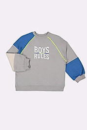 Erkek Çocuk 6-9 Erkek Çocuk Düz Yaka Sweat Gri | %100 Pamuk