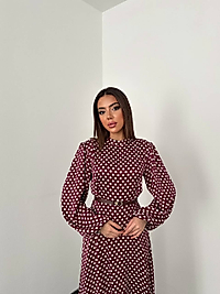 puantiyeli saten elbise