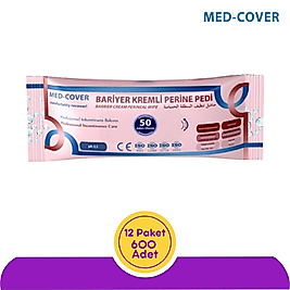 Med-Cover Bariyer Kremli Perine Vücut Mendili 50'li (12 Paket)