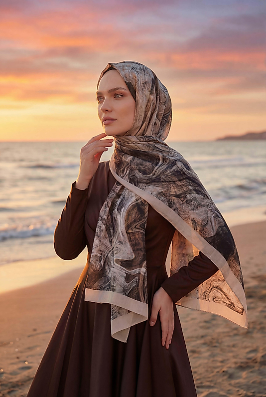 Spring mermer desen şal