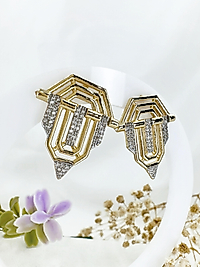 Serenay-Leyla Gold Renk Çelik Küpe  (3 cm)