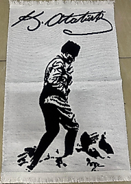 Atatürk-İmzalı Dokuma Kilim 60x90 Cm Çift Taraflı