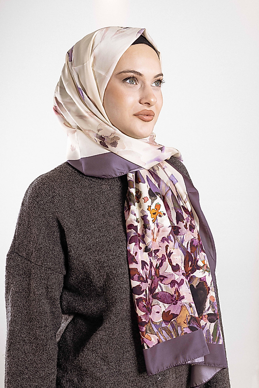 ALFA SİLK ŞAL İLKBAHAR ÇİÇEKLERİ DESENİ