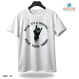 Rock and Roll & Metallica Tarzı Baskılı Oversize Unisex Tişört