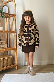 Leopar Desen Kız Çocuk Etek Kombin