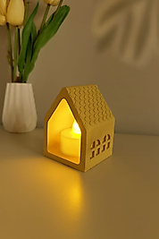 Beton Dekoratif Ev Mumluk Sarı