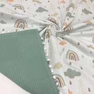 Mint yeşili/bulutlu Desenli Bebek Pikesi
