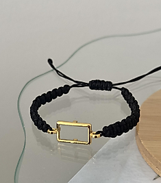 Makrome ipli gram altın uyumlu bileklik