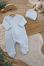 Erkek Bebek Kapitone Tulum ve Şapka Takım 0-9 Ay