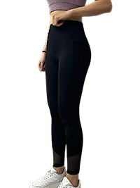 Bileği Tül Detaylı Scuba Tayt - SİYAH