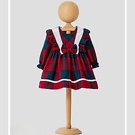 Kız Bebek Kareli Şık Elbise