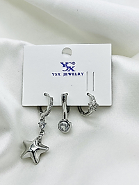 Yıldız Detaylı Silver Ysx Küpe