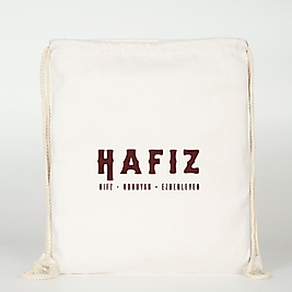 "Hafız"   Baskılı Ham Bez Sırt Çantası %100 Pamuk
