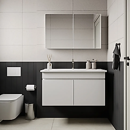 100 cm Beyaz Banyo Dolabı