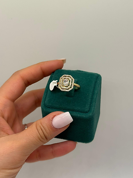 Baget Taşlı Geometrik Xuping Yüzük