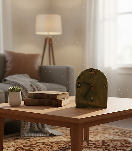 Yeşil Renkli Oval Masa Saati MS006