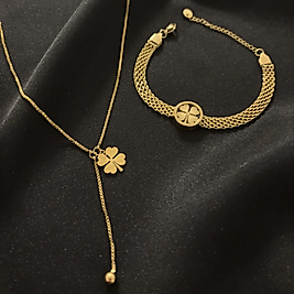 Minimal Yonca Gold Çelik 2'li Set