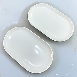 2 Adet Premium Beyaz Porselen Büyük Oval Kayık, Sunum