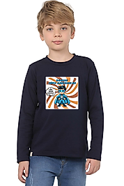 Erkek Çocuk Uzun Kollu Bisiklet Yaka "Ramazan Süper Kahramanları Sabırlı" Baskılı Tişört Mevsimlik Pamuklu