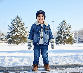 1 - 4 Yaş Arası İçi Welsoft Kot Ceket, Sweat, İçi Welsoft Kotlu Üçlü Kışlık Erkek Çocuk Takım