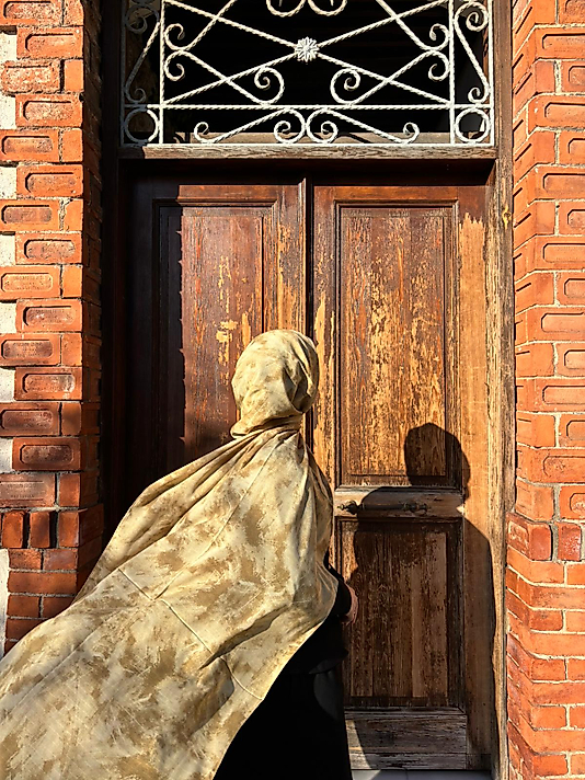 Color Desen Büyük Boy Koton Şal Zencefil