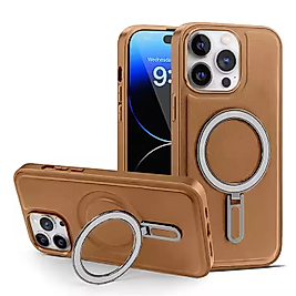 İPhone 14 Pro Deri Standlı Magsafe Telefon Kılıfı