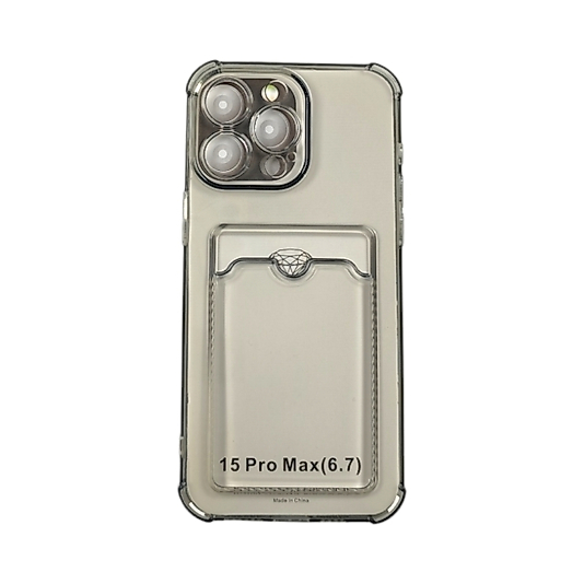 APPLE 15 PRO MAX TRANSPARAN CUZDANLI KILIF