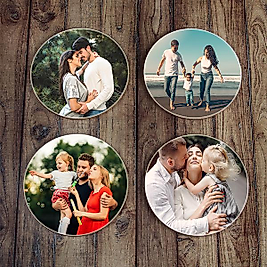 Yuvarlak Bardak Altlığı Kişiye Özel