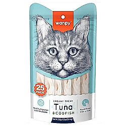 Wanpy Ton Balıklı ve Morina Balıklı Likit Creamy Kedi Ödülü 25 x 14 Gr