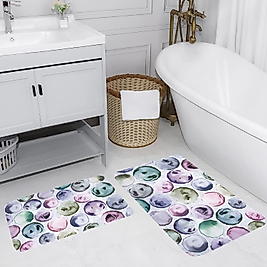 Rovigo Home Dijital Baskı Yıkanabilir Kaymaz 2 li Banyo Takımı