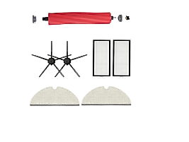 Roborock Q7 Max, Q7 Max Plus Siyah İle Uyumlu Yedek Fırça Hepa Filtre Mop Seti-7 Parça