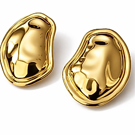 Gold Büyük Plaka Küpe