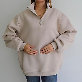 Kadın Yarım Fermuar Sweatshirt