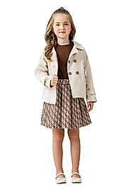 6-9 Yaş Kız Çocuk Ceketli Etekli 3’lü Takım