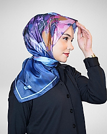 Dijital Kristal Eşarp Pastel Yaprak Desenli