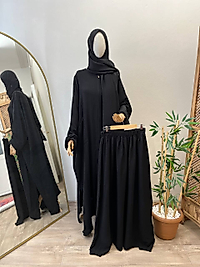 Bambu Börümcük Tam boy fermuar - Şalvarlı Cilbab Takım