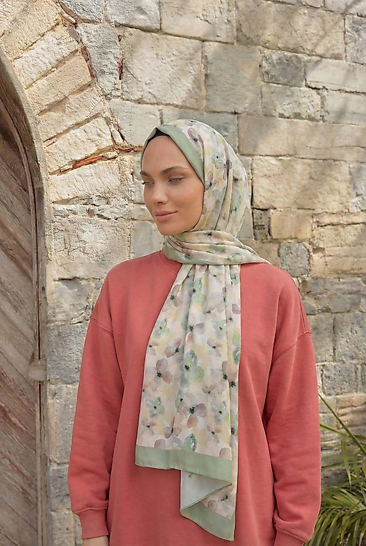 ALFA SİLK ŞAL PASTEL ÇİÇEK DESEN-2