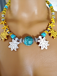 TURKUAZ AKİK RENKLİ KOLYE