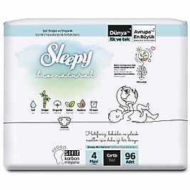 sleepy Bio Natural Aylık Paket Bebek Bezi 4 Beden Maxi 96 Adet