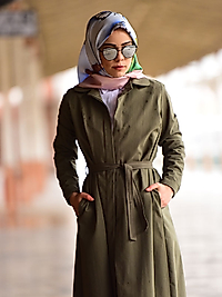 Kelebek Desenli Twill İpek Eşarp