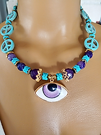 AKİK TURKUAZ KISA KOLYE